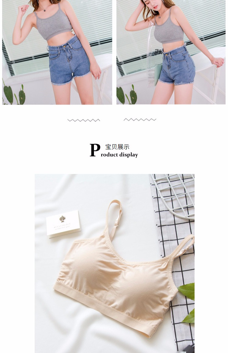 Áo yếm hàng đầu bọc ngực đồ lót nữ không có vòng thép với miếng đệm ngực một mảnh nữ sinh trung học chuyển động áo ngực màu bra