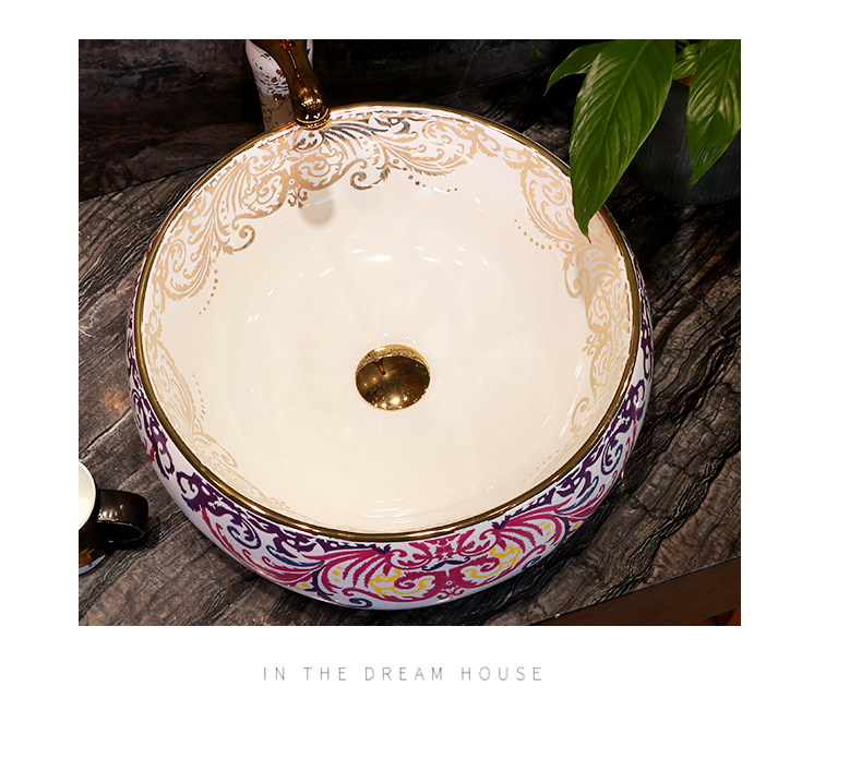 Basin stage Basin round household lavabo modern toilet jingdezhen ceramic art Basin lavatory Basin