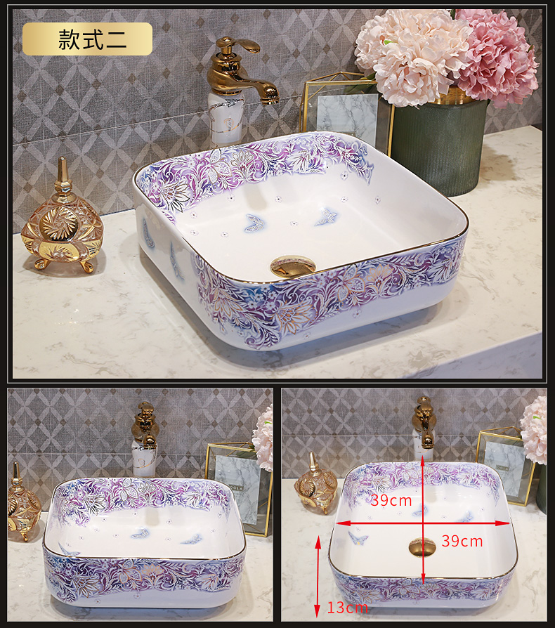 M letters birds ceramic art on the stage basin flower figure toilet lavabo oval lavatory basin household balcony