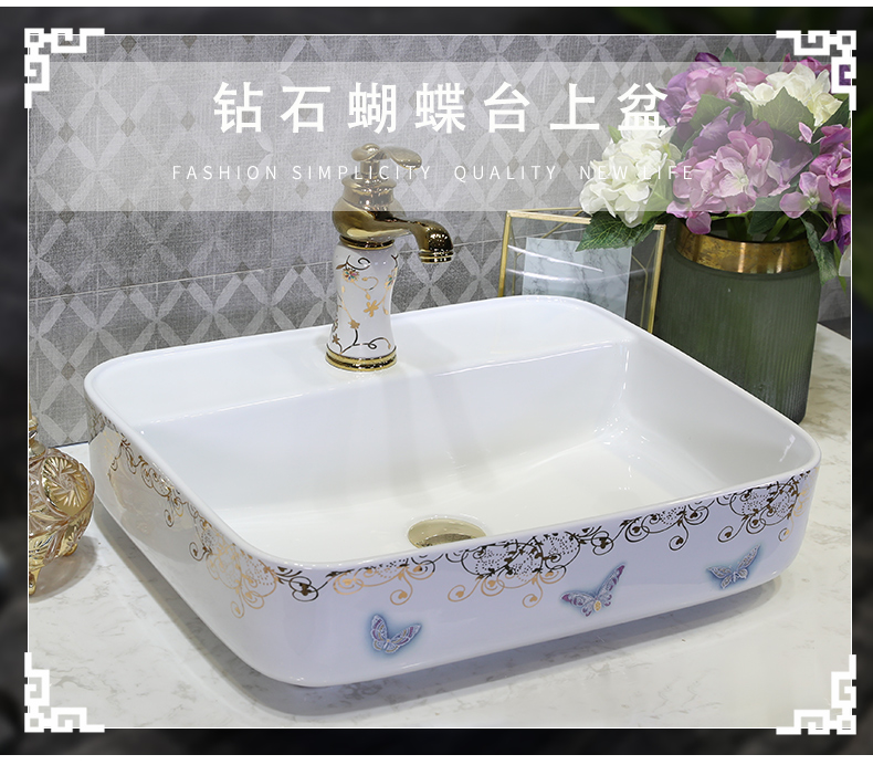 M letters birds ceramic art basin stage basin to square the Europe type lavatory toilet lavabo, marble table
