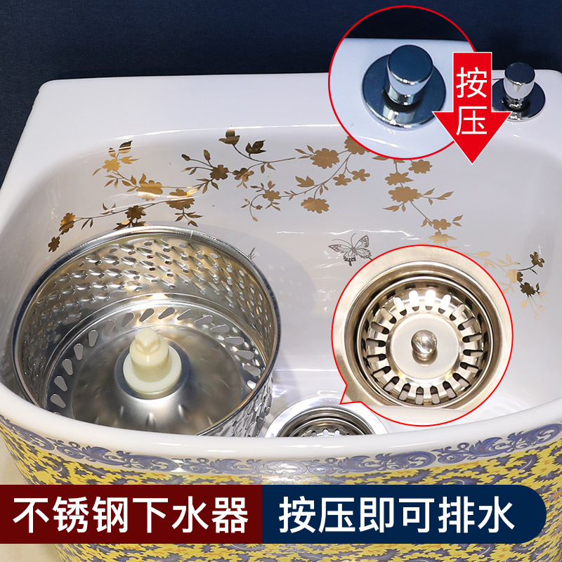 M letters birds ceramic mop mop pool household balcony toilet small basket for wash the mop pool mop basin drop much money