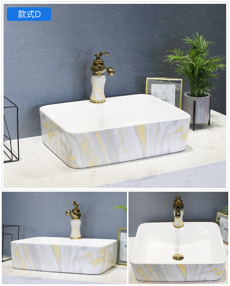 Jingdezhen stage basin sink single household northern wind lavatory basin basin art ceramics of the basin that wash a face