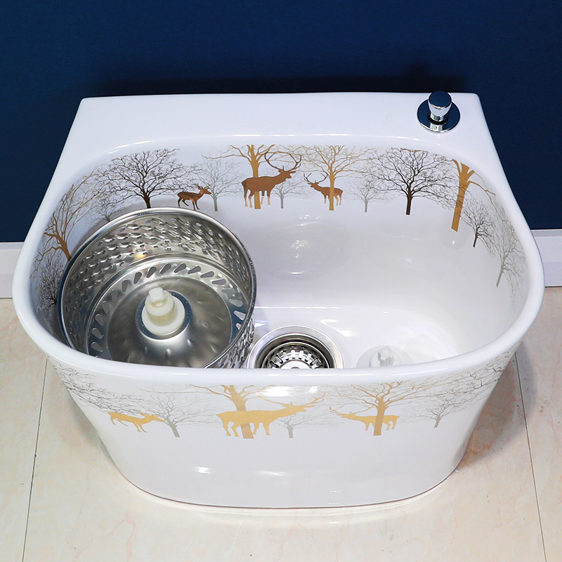 M letters birds for wash mop mop pool trough basin of household ceramics large - sized ceramic mop pool small balcony mop pool