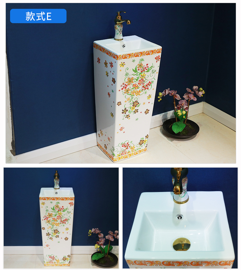 M letters birds ceramic basin of pillar type lavatory basin sink pillar integrated vertical home floor toilet