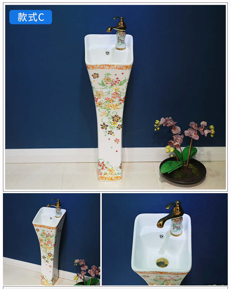 Vertical pillar lavabo balcony lavatory basin of one pillar toilet stage basin ceramic home floor