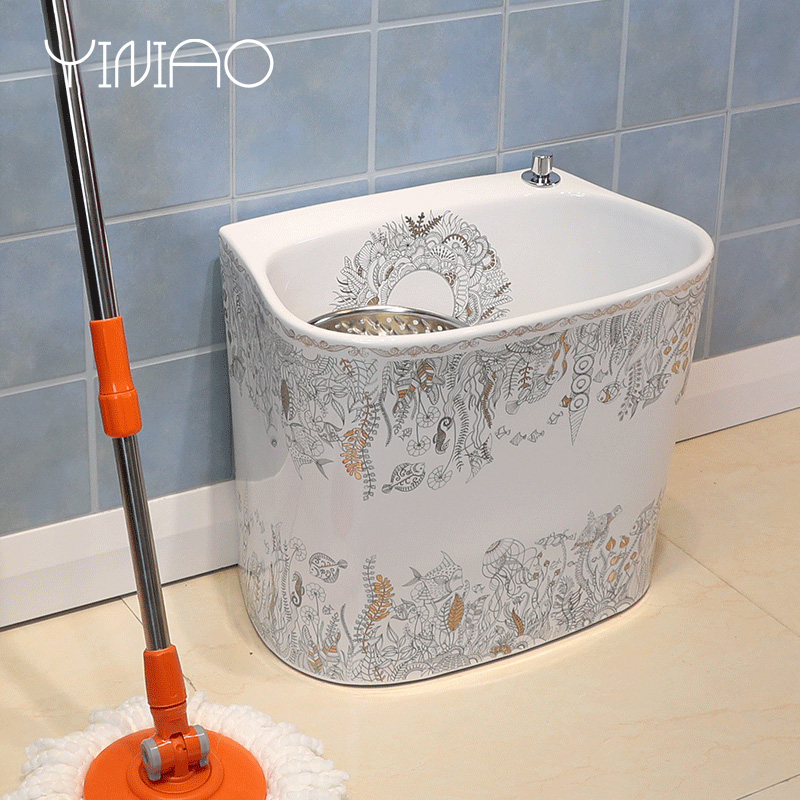 M letters birds mop pool of jingdezhen ceramic mop pool under the mop bucket mop pool pond, sewage pool the mop bucket