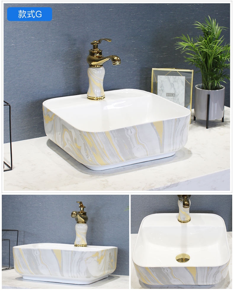 Jingdezhen stage basin sink single household northern wind lavatory basin basin art ceramics of the basin that wash a face