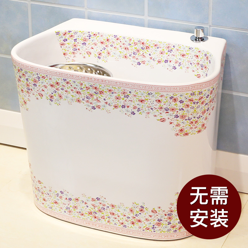 M letters birds balcony household ceramic mop pool to wash the mop pool small toilet mop pool large mop pool
