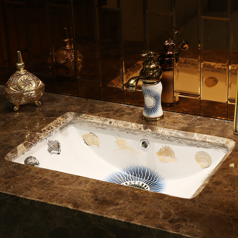 M letters birds undercounter lavabo single basin of imported ceramic toilet lavatory faucet sets of the basin that wash a face
