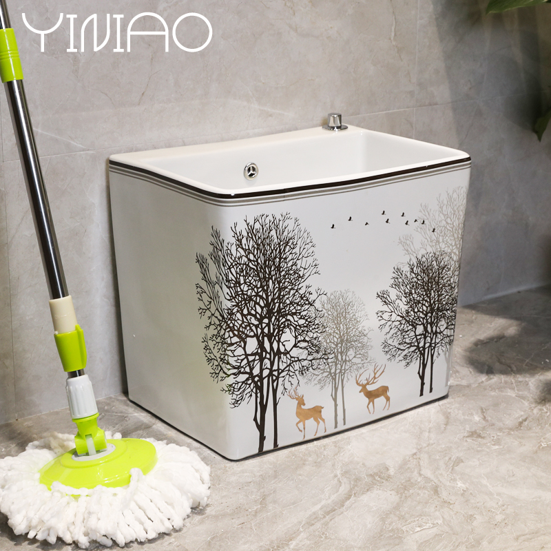 M letters birds ceramic wash mop pool square pool balcony drag palmer floor mop pool of household toilet small pool