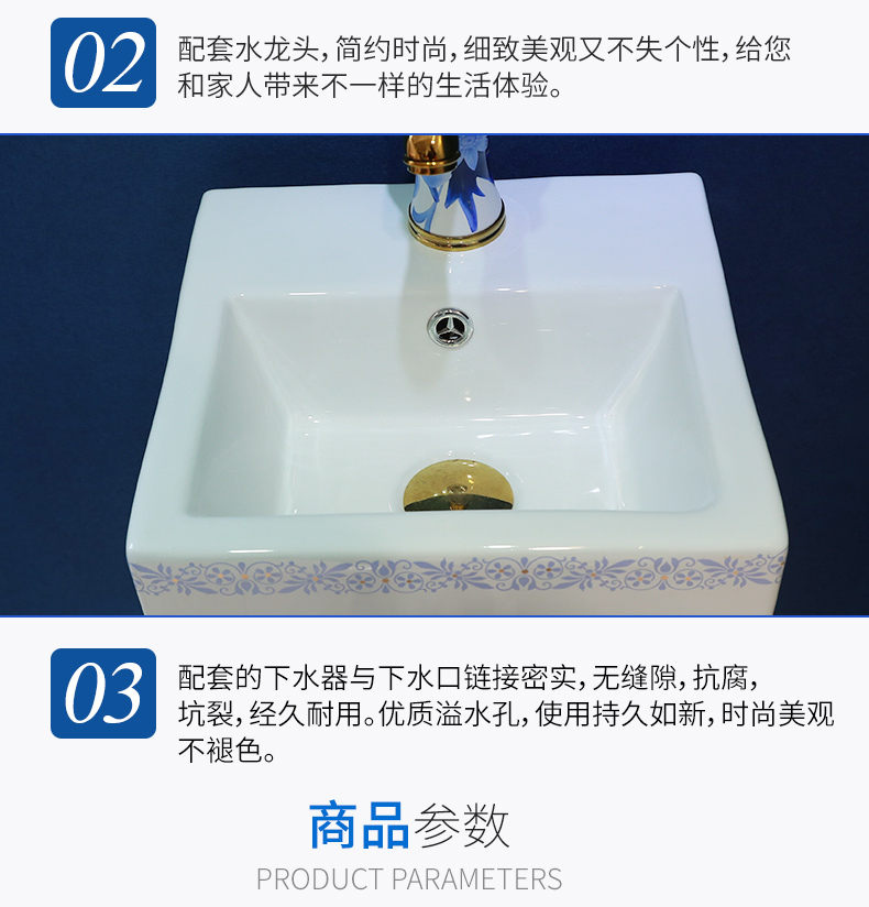 Ceramic basin of pillar type lavatory toilet one - piece basin of wash one balcony floor Nordic home