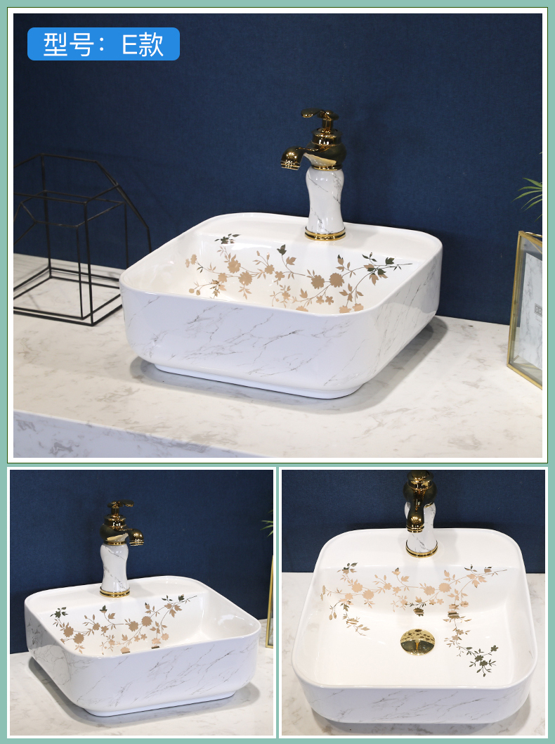 M letters birds on the marble ceramic basin sink single household toilet basin basin ou the basin that wash a face
