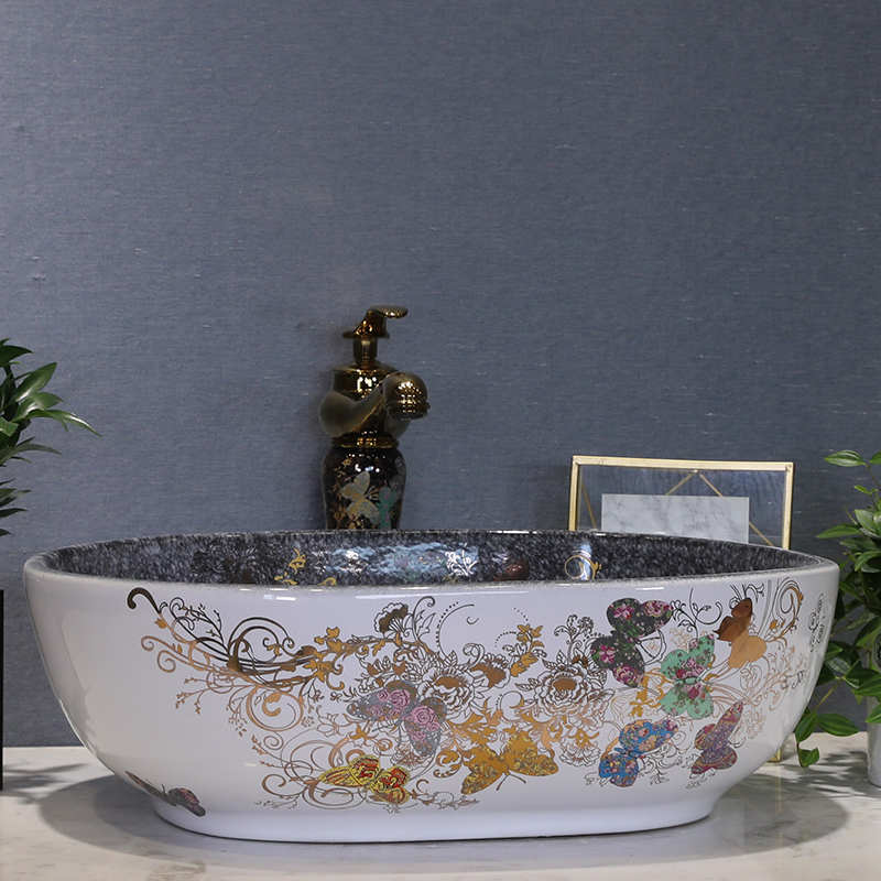 M letters birds stage basin sink home half embedded lavatory toilet ceramic basin oval taichung basin