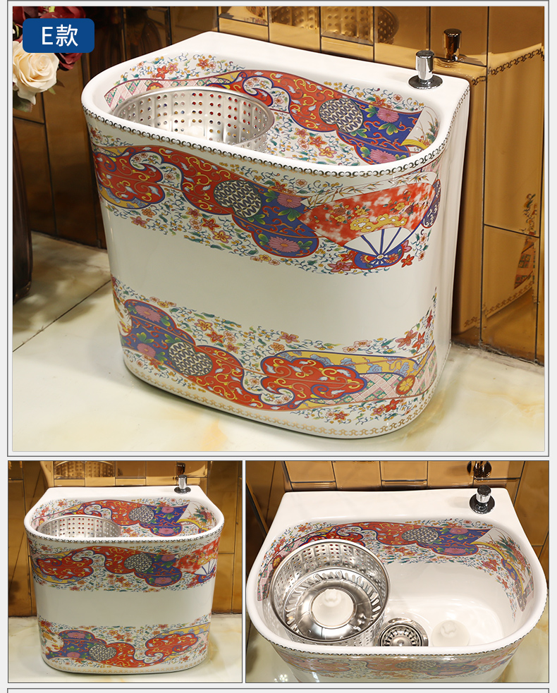 M letters bird ceramics decorated mop pool small balcony large reservoir toilet stage control rotating double drive mop pool