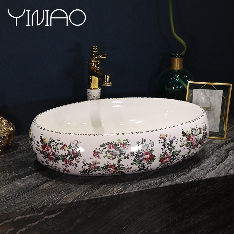 European pastoral basin oval American ceramic basin basin household art ceramic toilet stage basin