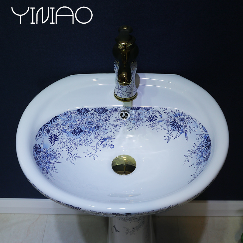 The sink basin of pillar type washs a face ceramic simple column balcony is suing toilet ground integrated sink basin