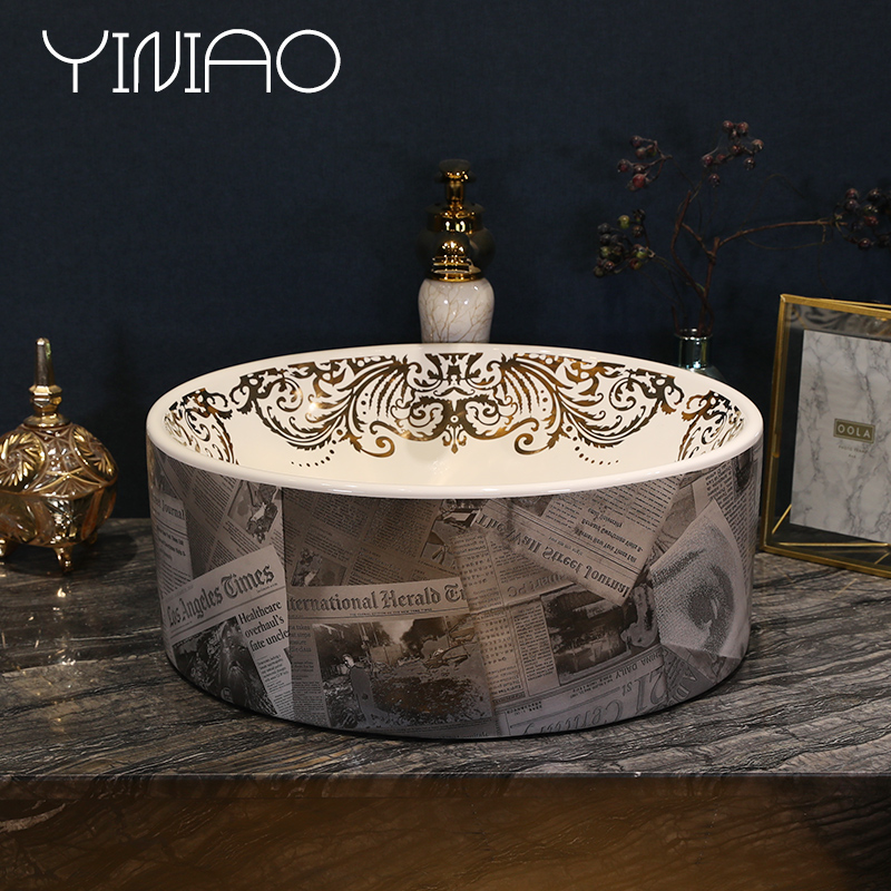 Jingdezhen stage basin contracted ceramic lavatory household toilet lavabo European art basin basin