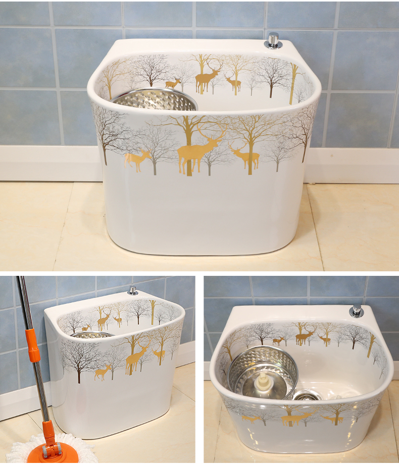M letters birds double drive home floor mop pool balcony ceramic mop pool rotary toilet cleaning bucket trough