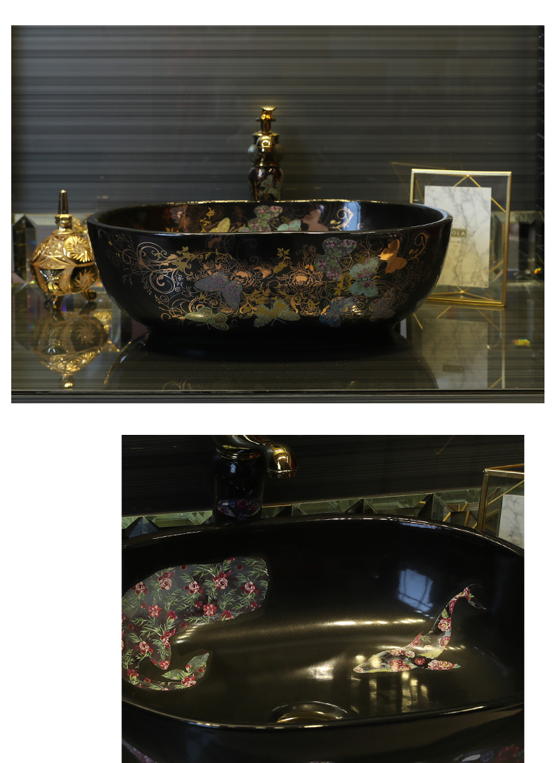 On the sink basin ceramic continental basin household fangyuan form the bathroom toilet stage basin suit