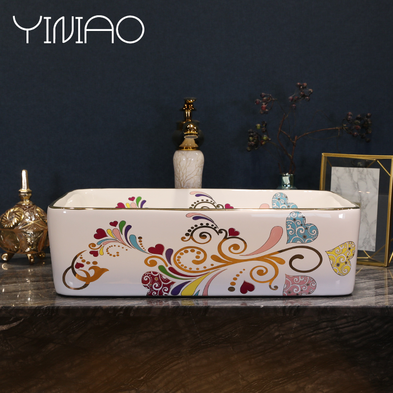 Basin stage Basin art ceramic lavabo rectangle Basin is the Basin that wash a face household bathroom sink