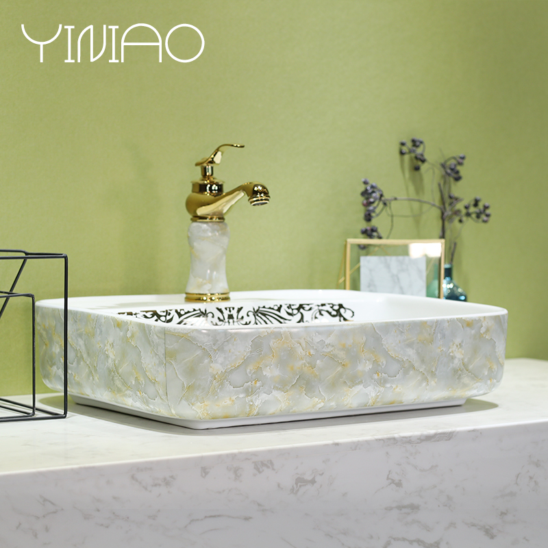 European marble platform basin of jingdezhen ceramic lavatory toilet stage basin, art basin on the sink