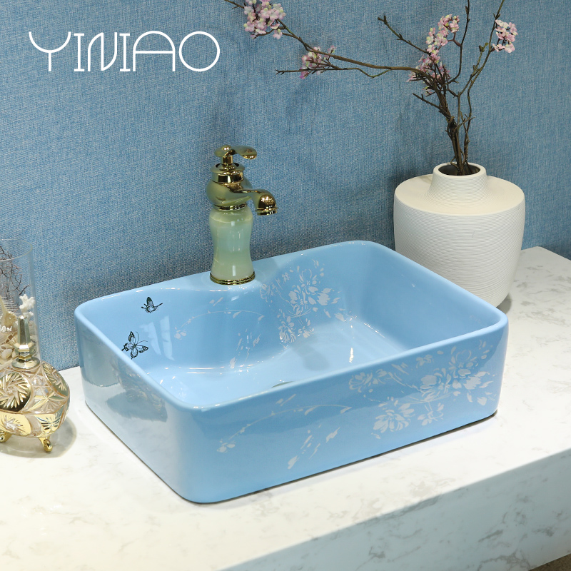 European stage basin square lavatory home plate contracted basin bathroom sanitary ware art ceramic basin that wash a face to wash your hands