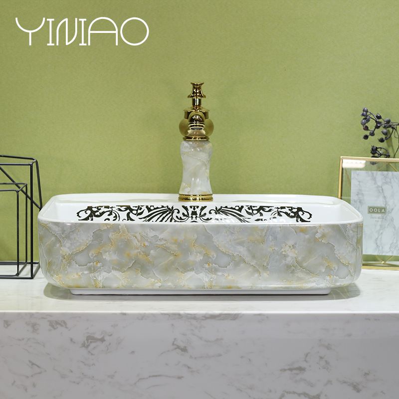 European marble platform basin of jingdezhen ceramic lavatory toilet stage basin, art basin on the sink