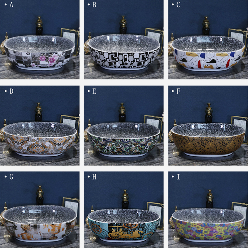 Continental basin oval ceramic household sink art on the square the lavatory basin was filed to the sink