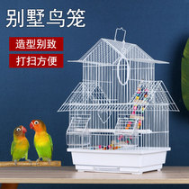 Tiger skin peony Parrot bird cage small Villa ornamental wrought iron bird cage verbatim bird Acacia bird luxury cage