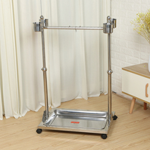 Stainless steel parrot stand can lift stainless steel Parrot bird stand stand stand cage stainless steel bird cage bird supplies