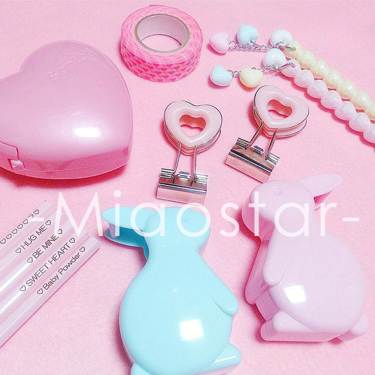 Pink Little Qing Retro Pink Lady with Metal Long Tail Clamp Office Collection Bills Girl Clip