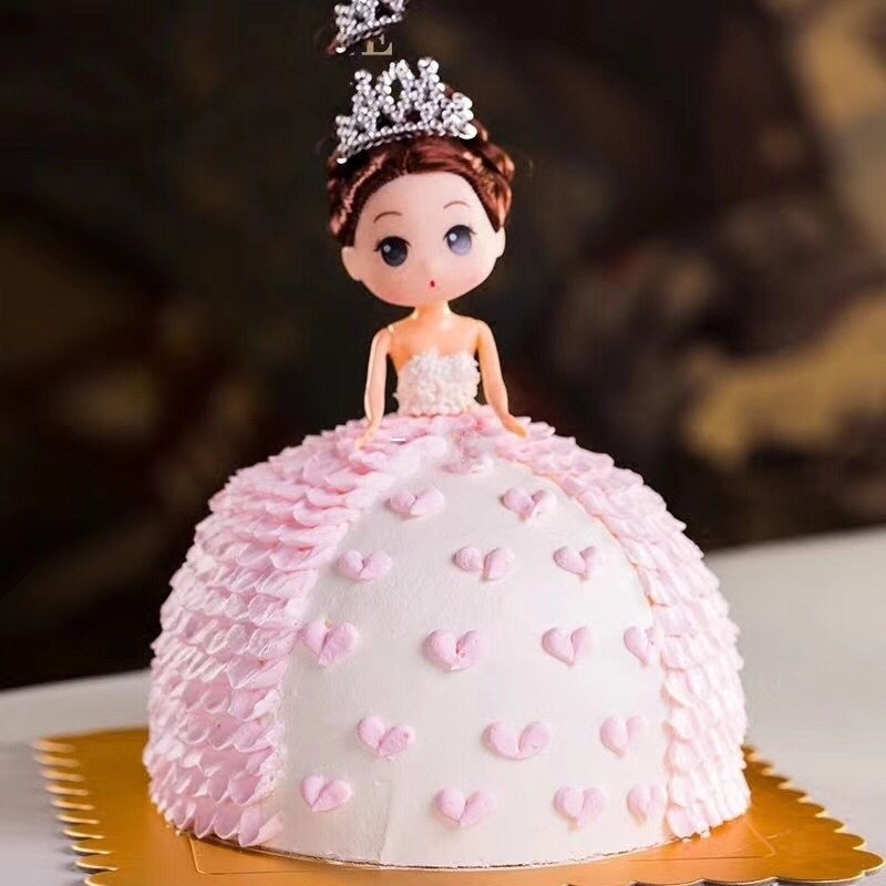 Birthday Cake Decoration Doll Naked Baby 18cm Crown Lace Princess