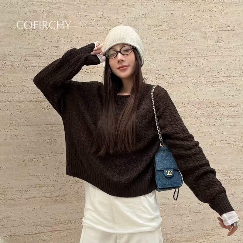 Shigelan Korean-Style Cable Knit Sweater 2026 Autumn New 18138 Gentle Style Round Neck Wool Knitwear H16 Shigelan Korean-Style Cable Knit Sweater 2026 Autumn New 18138 Gentle Style Round Neck Wool Knitwear H16