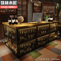 Industrial style Retro style cashier Wrought iron bar grill shop Small shop Bar bar Restaurant Front desk Reception counter