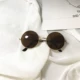 Kính râm tròn retro gương kim loại nam nữ kính râm mô hình cha mẹ con nhỏ khung tròn đám cưới phù rể đạo cụ