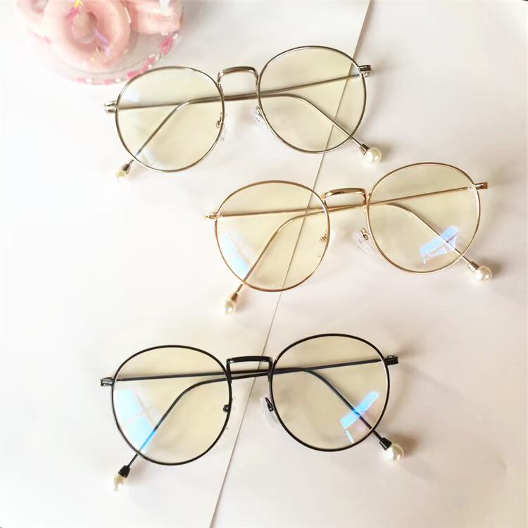 Kính râm Ulzzang Phnom Penh gọng kính gọng kính nữ phiên bản Hàn Quốc với kính cận thị gọng kính phẳng gương siêu nhẹ gọng kính titan