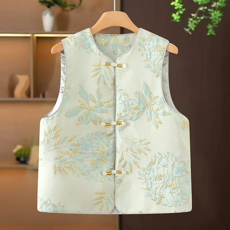 2026 Spring Fashion Round Neck Embroidered Floral Vest for Women, Sleeveless, Elegant Retro Loose Vest