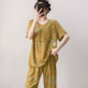 Summer new Chinese style cotton silk pajamas for women breathable short sleeves
