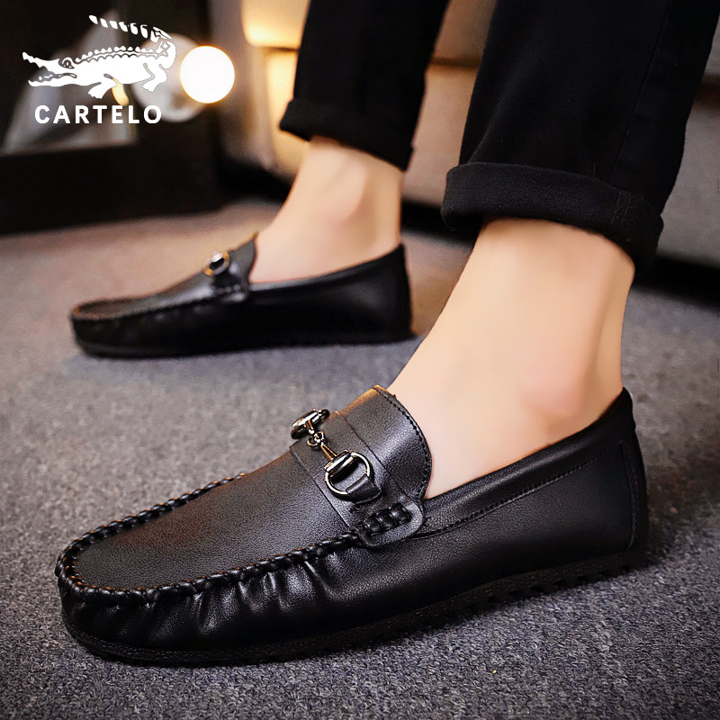 Crocodile men's shoes 2022 new autumn casual beanie shoes men's business slip-on leather shoes men's trendy shoes