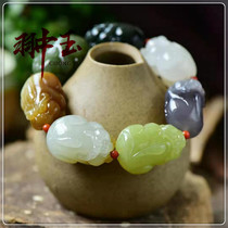 Chongyu Hetian Jade Multi-treasure Pixiu hand string