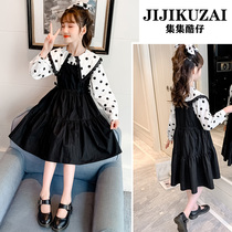 Girls fashion Korean version of the dress spring girl princess skirt foreign style spring and autumn 6 children 7 net red 8 tide 9-year-old