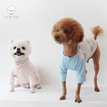 Lazy Pet Korean Pet clothes cat and dog Spring and Autumn cartoon animal print colorblock long sleeve T-shirt