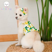 Lazy Pet Korean Pet vest cat and dog summer lemon print elastic pleated suspender