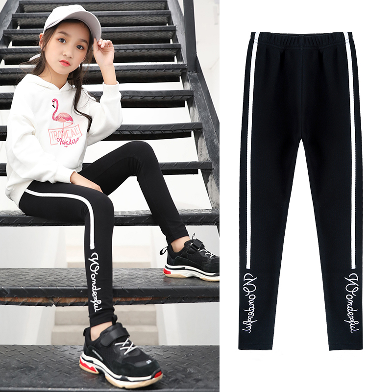 Girls leggings Spring and Autumn Spring Clothes Children wear middle and older child girls plus plus plus thick autumn winter winter pants