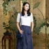 Yu Brand 2018 hè mới tay ngắn nữ thêu tay áo cotton và áo sơ mi thời trang giản dị - Cộng với kích thước quần áo