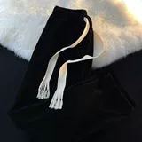 Tide, вельветовые осенние штаны, трендовые повседневные брюки, свободный прямой крой, в корейском стиле