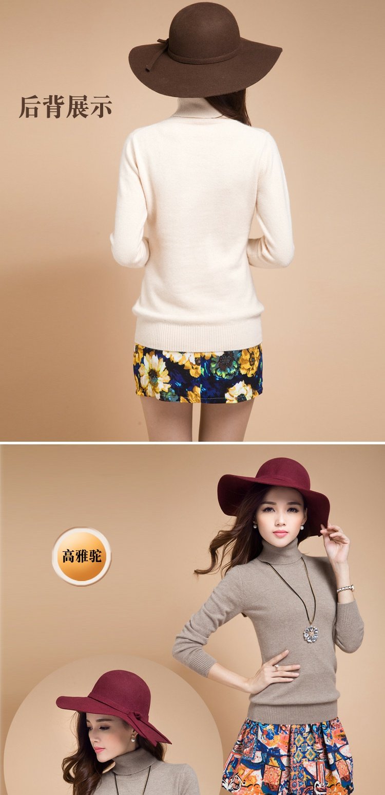 Mới mùa thu và mùa đông cổ áo len cao cổ của phụ nữ phần mỏng áo len ngắn đoạn lỏng lẻo chạm đáy áo len hoang dã mỏng áo len
