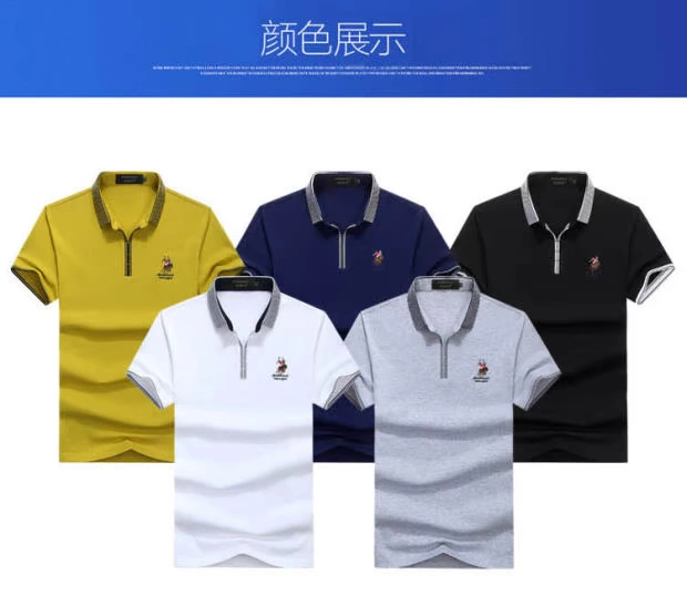 Mùa hè cotton mỏng nam POLO áo sơ mi 18 kinh doanh mới thường cỡ lớn lỏng lẻo ve áo màu rắn ngắn tay áo thun áo polo