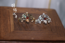 (Spot) (Golden Year) BJD ancient wind white chiffon head crown hair pin any two pieces