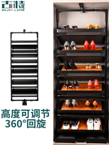  Rotating shoe rack Multi-layer shoe cabinet door storage household pull-out porch multi-function cloakroom 360 degree shoe rack